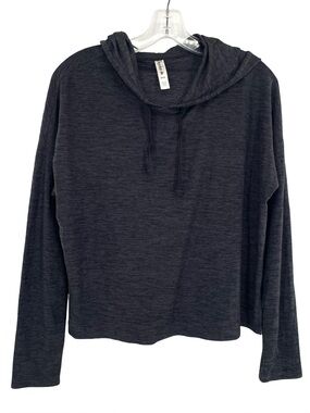 Kyodan Women’s Hooded Long Sleeve Jersey Shirt Dark Gray Size Medium